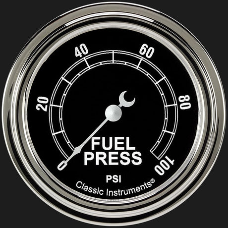 Classic Instruments Traditional 2 5/8" Fuel Pressure Gauge, 100 psi - TR346SLF