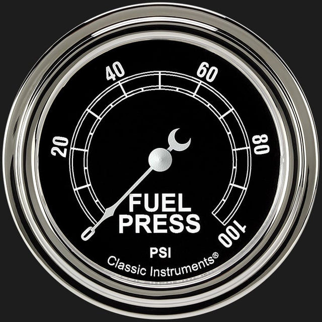 Classic Instruments Traditional 2 5/8" Fuel Pressure Gauge, 100 psi - TR346SLF