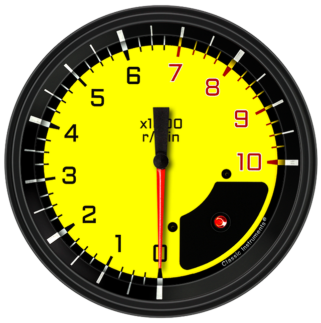 Classic Instruments AutoCross Yellow 4 5/8" Tachometer - AX71YBLF