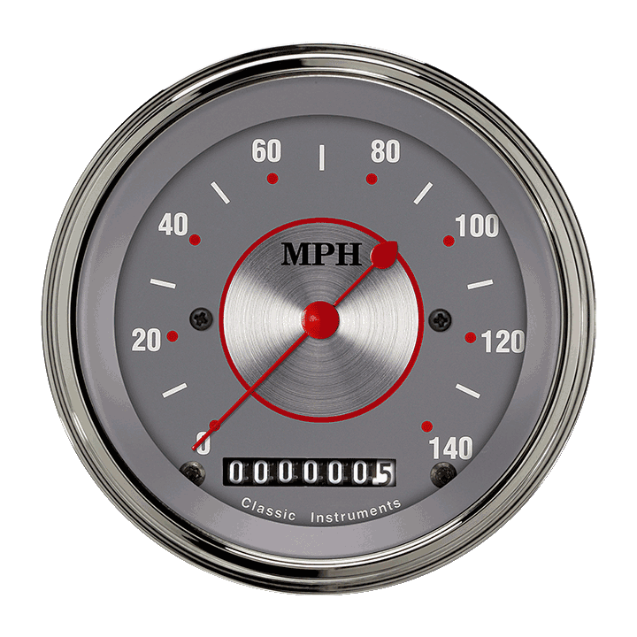 Classic Instruments Silver Series 3 3/8" Speedometer - SS55SLF