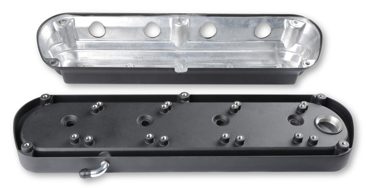 Holley 241-187 2-Piece Ford Style Valve Cover - Gen III/IV LS - Satin Black