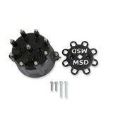 MSD Distributor Cap - V8 - HEI Terminals - Black - Spark Plug Wire Retainer - 84333