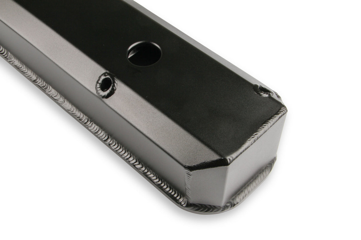 Mr Gasket Fabricated Aluminum Valve Covers - Black Finish - 6861BG