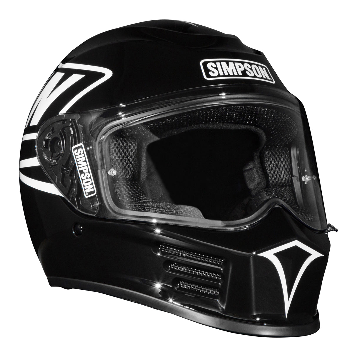 Simpson Motorcycle Speed Bandit Helmet - 12 O'clock Black - Medium - SPB121MD