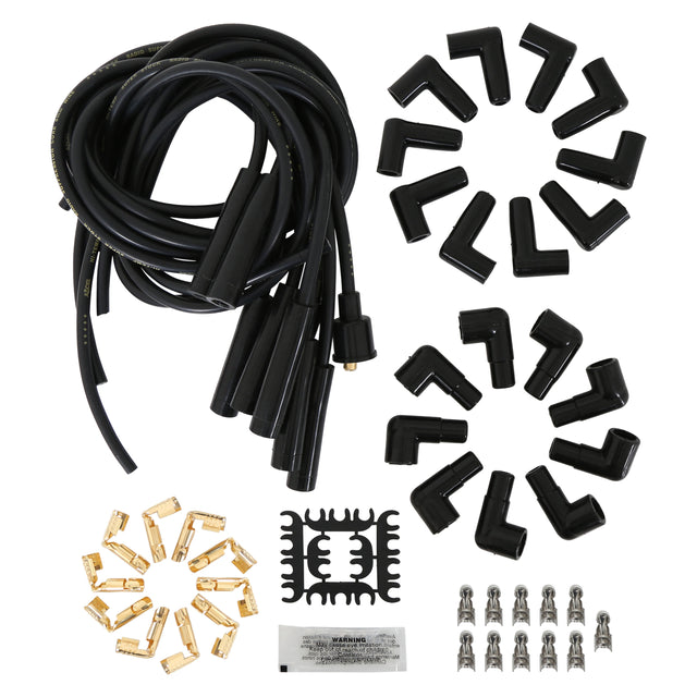 ACCEL Spark Plug Wire Set- 8mm - Black Wire with Black Straight Boots - 4040K