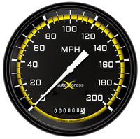 Classic Instruments AutoCross Yellow 4-5/8" Speedometer Gauge - AX56YBLF