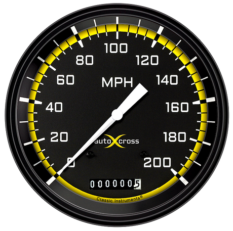Classic Instruments AutoCross Yellow 4 5/8" Speedometer - AX56YBLF