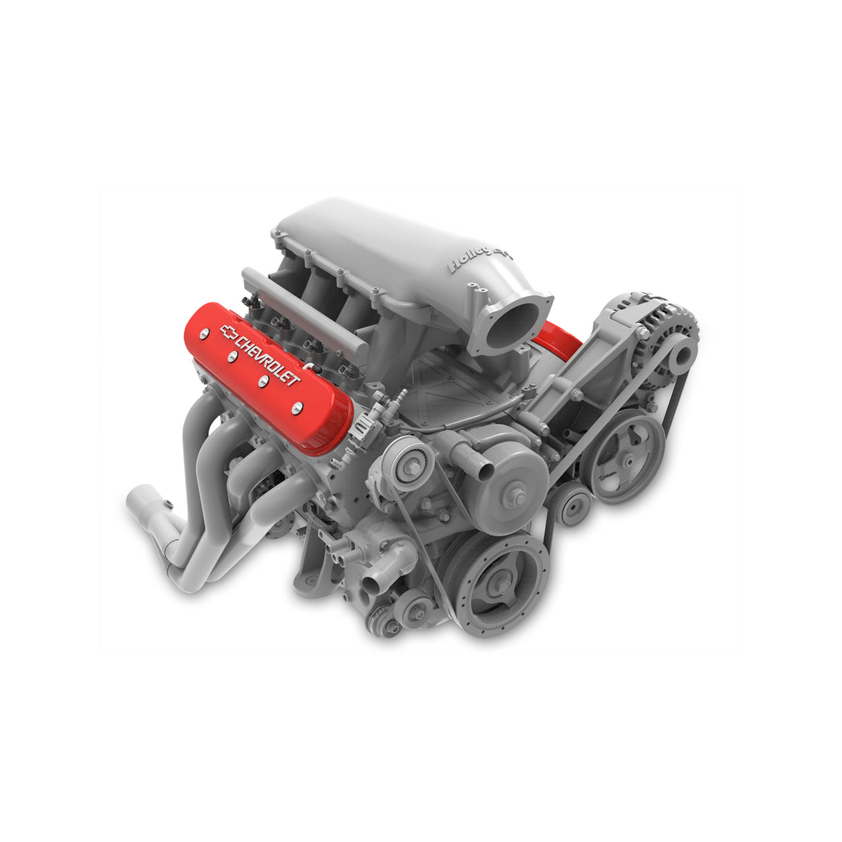 Holley 241-404 Tall LS Valve Cover with Bowtie/Chevrolet Logo - Gloss Red Machined Finish