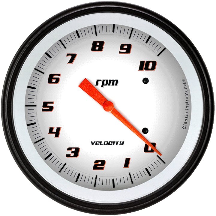 Classic Instruments Velocity White 4 5/8" Tachometer - VS71WBLF