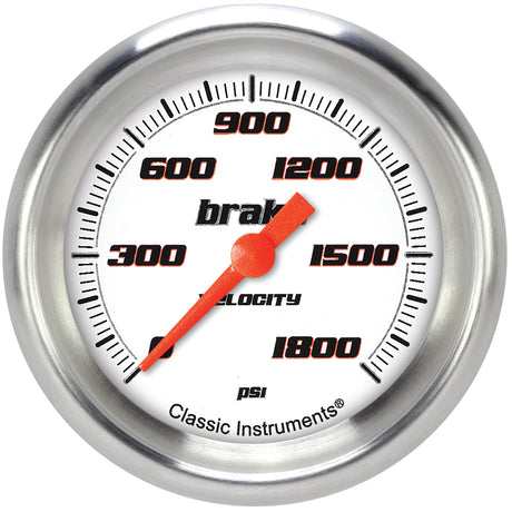 Classic Instruments Velocity White 2-5/8" Brake Pressure Gauge - VS367WAPF