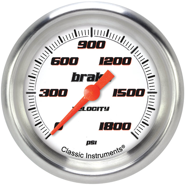 Classic Instruments Velocity White 2-5/8" Brake Pressure Gauge - VS367WAPF