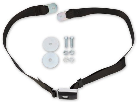 Scott Drake Push Button Seat Belt Black - SB-BK-PBSB