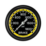 Classic Instruments Autocross Yellow 2-5/8" Brake Pressure Gauge - AX367YBLF