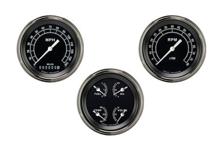 Classic Instruments TRADITIONAL 3IN SPEEDO/QUAD/TACH-GM - TR03SLC