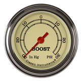 Classic Instruments Vintage 2-1/8" Boost/Vac Gauge - VT141SLF