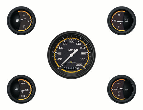 Classic Instruments Auto Cross Yellow 6 Gauge Set - AX00YBLF