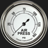Classic Instruments Classic White 2 5/8" Air Pressure Gauge - CW318SLF