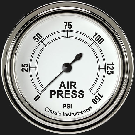 Classic Instruments Classic White 2 5/8" Air Pressure Gauge - CW318SLF