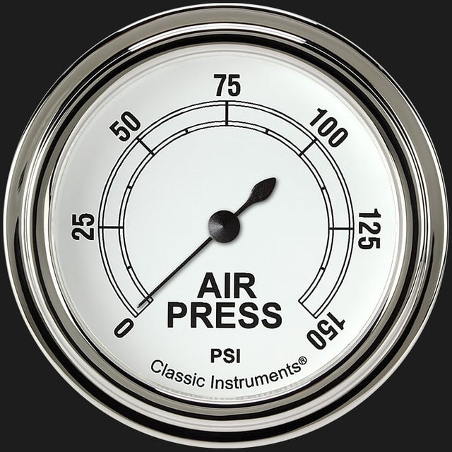Classic Instruments Classic White 2 5/8" Air Pressure Gauge - CW318SLF