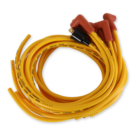 ACCEL Spark Plug Wire Set - 8mm - Yellow with Orange Straight Boots - 4039