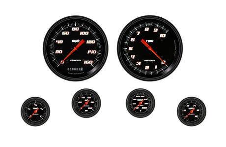 Classic Instruments Velocity Black Six Gauge Set 151 - VS151BBLF