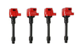 MSD Ignition Coil - Blaster Series - Honda 1.5L/2.0L/2.0L Turbo 4-cyl-Red-4-Pack - 82494