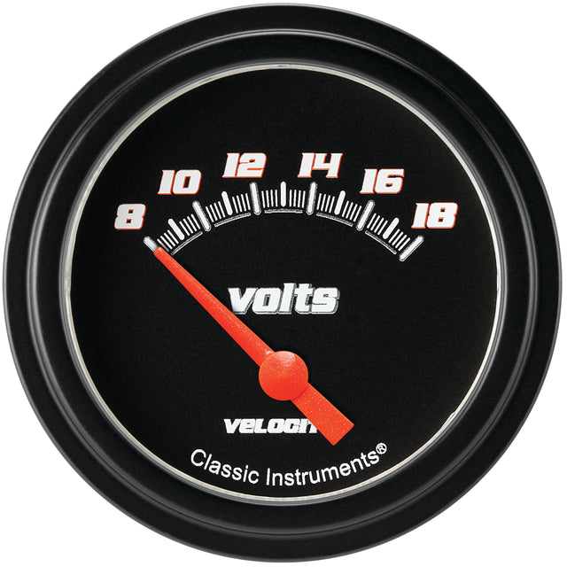 Classic Instruments Velocity Black 2-5/8" Volt Gauge - VS230BBLF