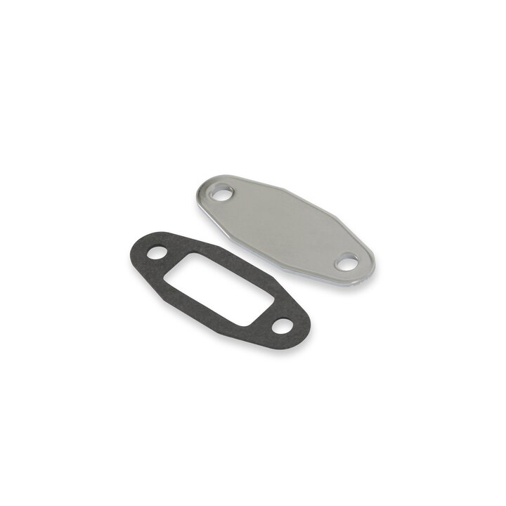 Mr Gasket Fuel Pump Block Off Plate - Chrome - 1517