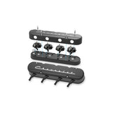 Holley 241-177 2-Piece "Chevrolet" Script Valve Cover - Gen III/IV LS - Satin Black Machined