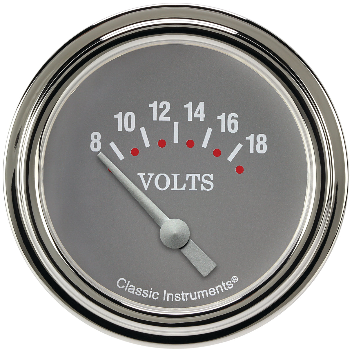 Classic Instruments Silver Gray 2-5/8" Volt Gauge - SG230SLF
