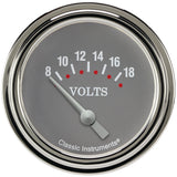 Classic Instruments Silver Gray 2-5/8" Volt Gauge - SG230SLF