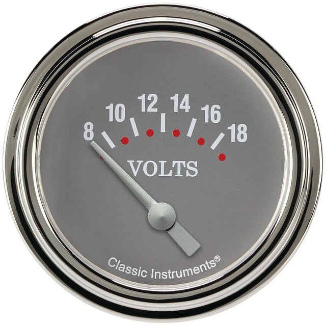 Classic Instruments Silver Gray 2-5/8" Volt Gauge - SG230SLF
