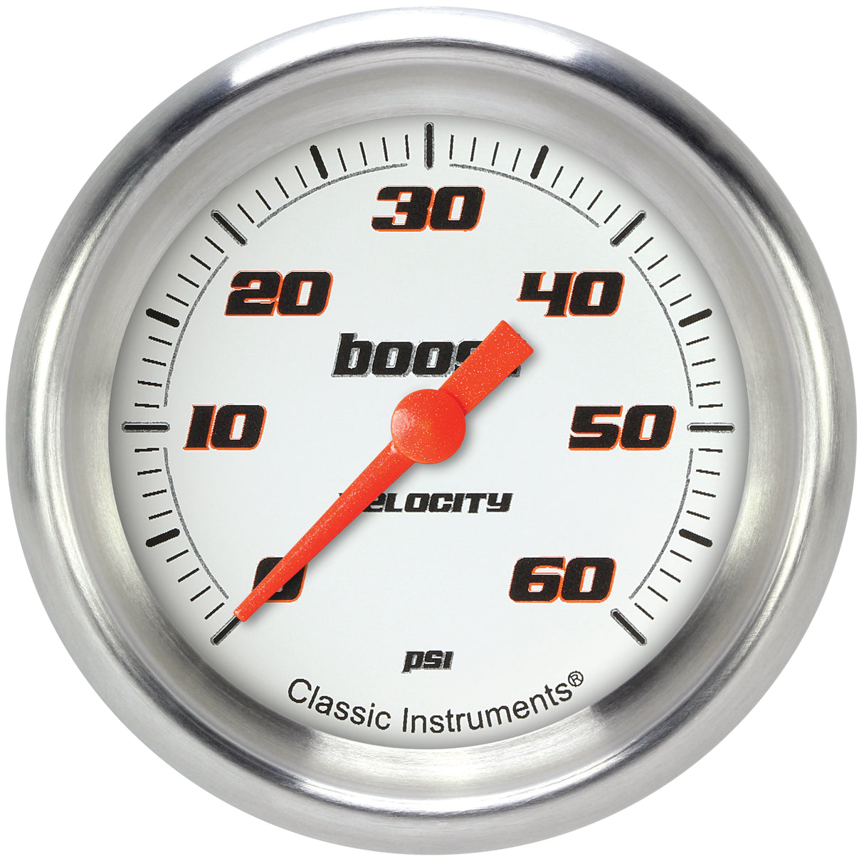Classic Instruments Velocity White 2-5/8" Boost Gauge (60 PSI) - VS343WAPF