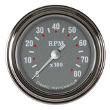 Classic Instruments Silver Gray 2-1/8" Tachometer Gauge - SG183SLF