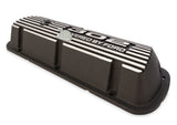 Scott Drake Aluminum Valve Cover w/302 Powered by Ford Logo Wrinkle Black Finish - 6A582-302