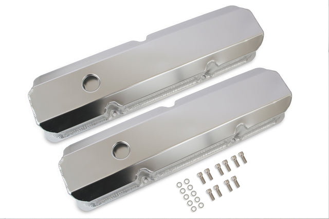 Mr Gasket Fabricated Aluminum Valve Covers - Silver Finish - 6872G