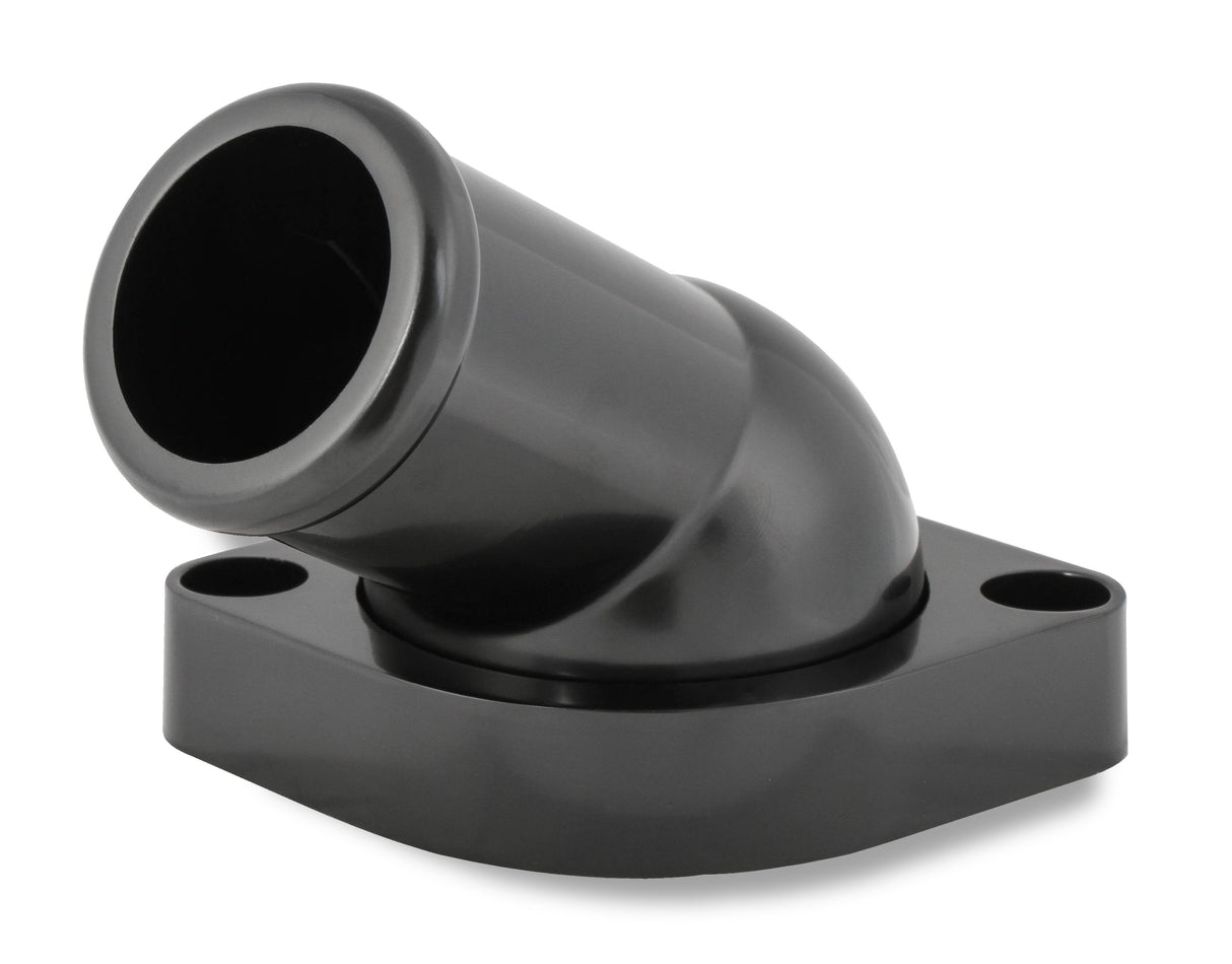 Mr Gasket GM LS Water Neck - Swivel - 30 Degree Angle - Black - 2670BK