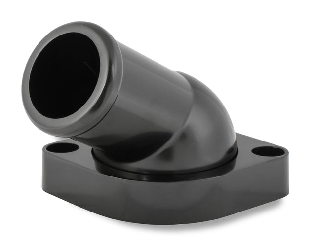 Mr Gasket GM LS Water Neck - Swivel - 30 Degree Angle - Black - 2670BK