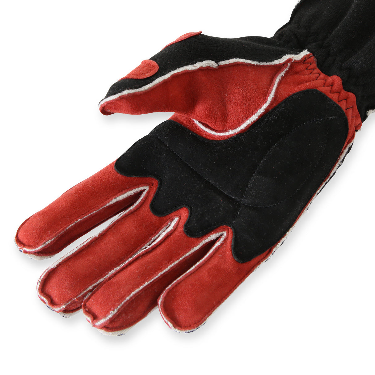 Racequip SFI 3.3/5 Red / Black Outseam Short Gauntlet Nomex Race Gloves - 2X-Large - 356107RQP