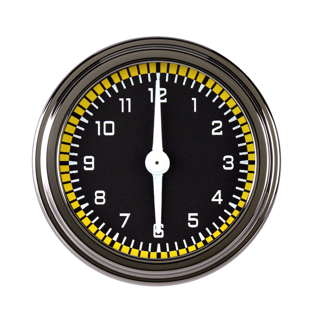 Classic Instruments AUTO CROSS YELLOW 2IN CLOCK W/RESET - AX90YSLF