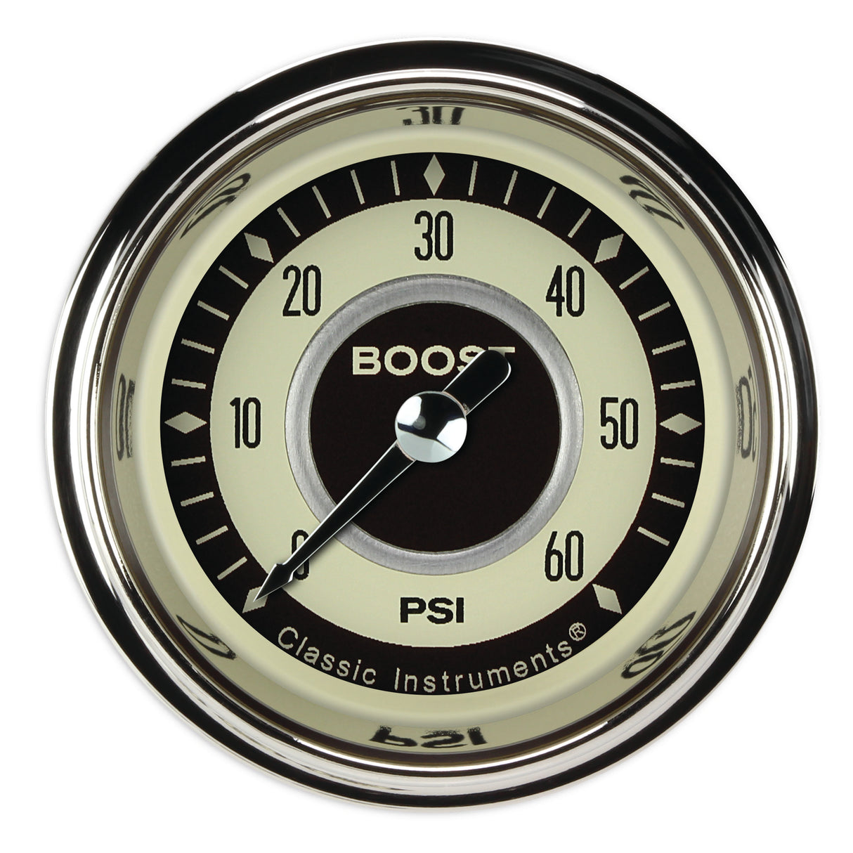 Classic Instruments Nostalgia VT 2-1/8" Boost Gauge (60 PSI) - NT143SHC