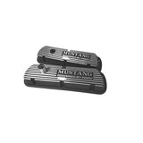 Scott Drake Valve Covers Mustang Powered By Ford Block Logo Black - C5ZZ-6A582-A-B