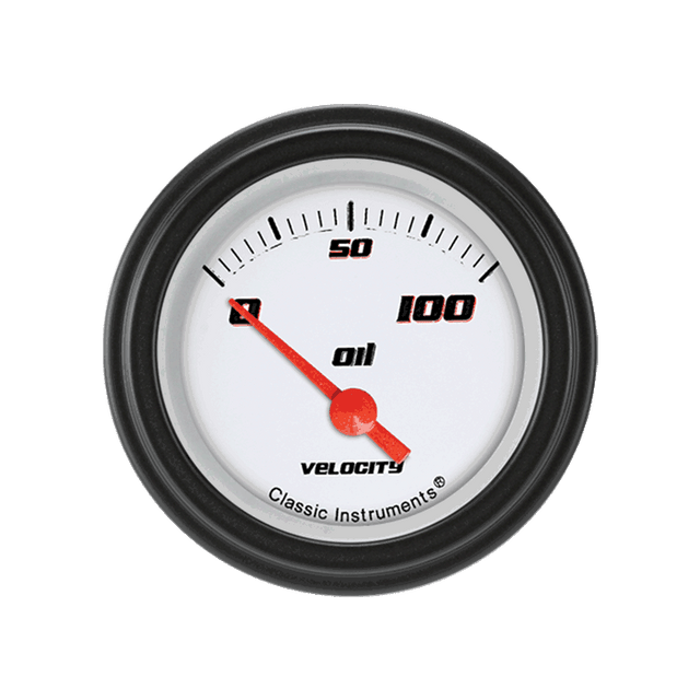 Classic Instruments Velocity White 2 1/8" Oil Pressure - VS81WBLF