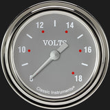 Classic Instruments Silver Gray 2 5/8" Voltage Gauge - SG330SLF