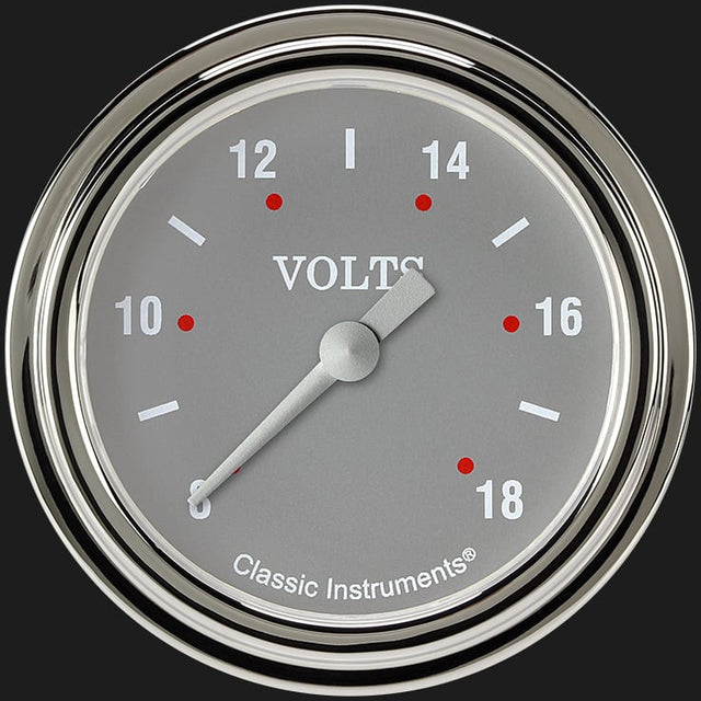 Classic Instruments Silver Gray 2 5/8" Voltage Gauge - SG330SLF