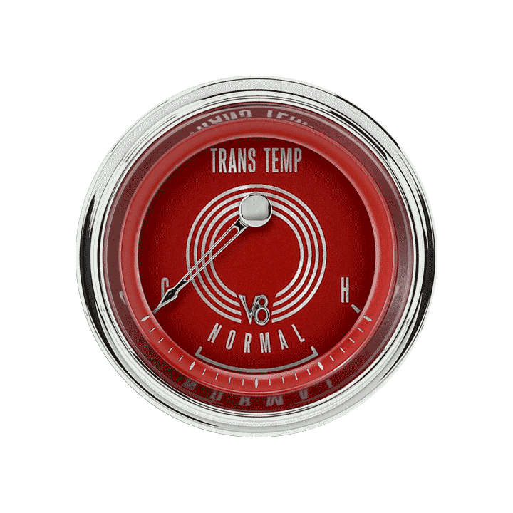 Classic Instruments V8 Red Steelie 2 1/8" Transmission Temp - V8RS27SHC