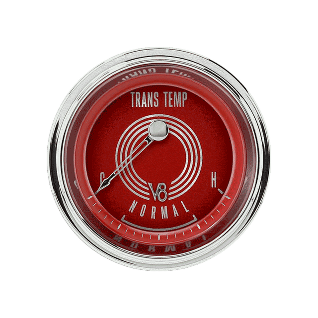 Classic Instruments V8 Red Steelie 2 1/8" Transmission Temp - V8RS27SHC
