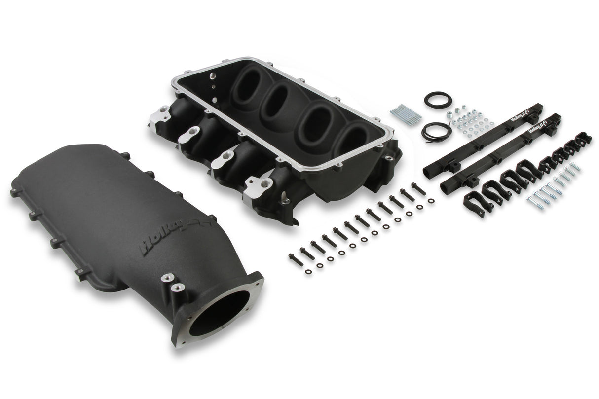 Holley 300-679BK Lo-Ram Manifold Kit Single Injector- Black - GM LS3/L92