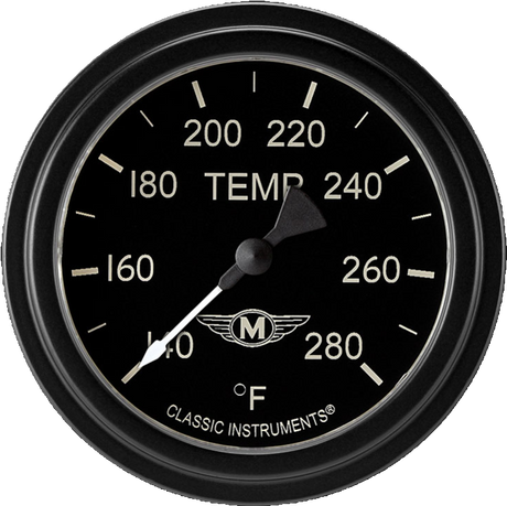 Classic Instruments Moal Bomber 2 5/8" Full Sweep Water Temperature Gauge - MA326BLF-06