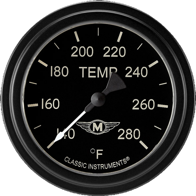 Classic Instruments Moal Bomber 2 5/8" Full Sweep Water Temperature Gauge - MA326BLF-04